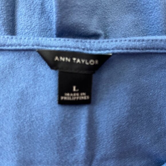 Ann Taylor Misses Large Blue Knit Ruched Top - Picture 5 of 5